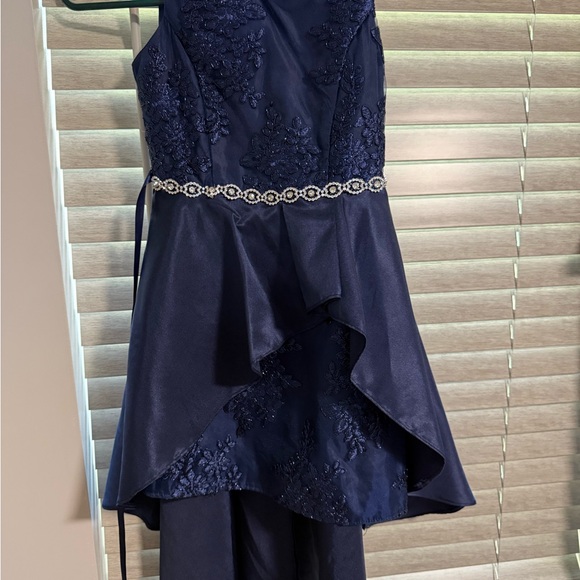 Rare Editions Navy Blue Kids Formal Dress - Picture 2 of 3